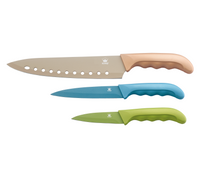 King 3-tlg. Messerset, metallic bunt