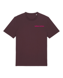 Artikelbild zu Artikel&nbsp;Relaxed T-Shirt Red Brown believe in Love - Stick pink